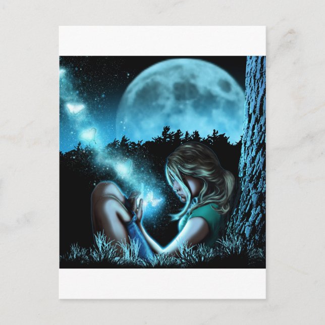 Postal Chica haciendo mariposas (Anverso)