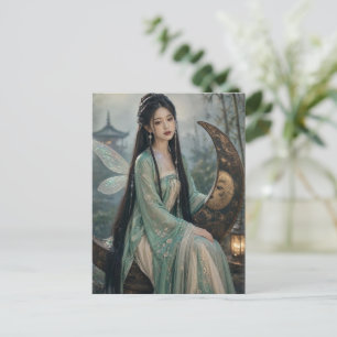 Postal chica hada china en fotografía de fantasía de la l