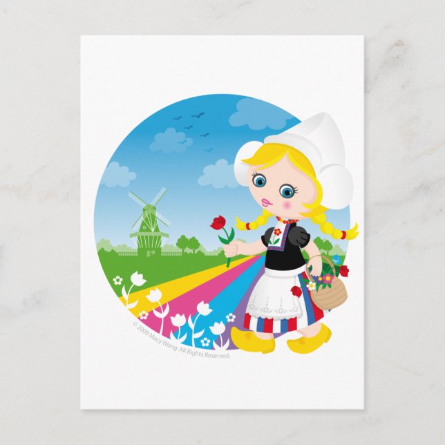 Postal Chica holandés (Anverso)