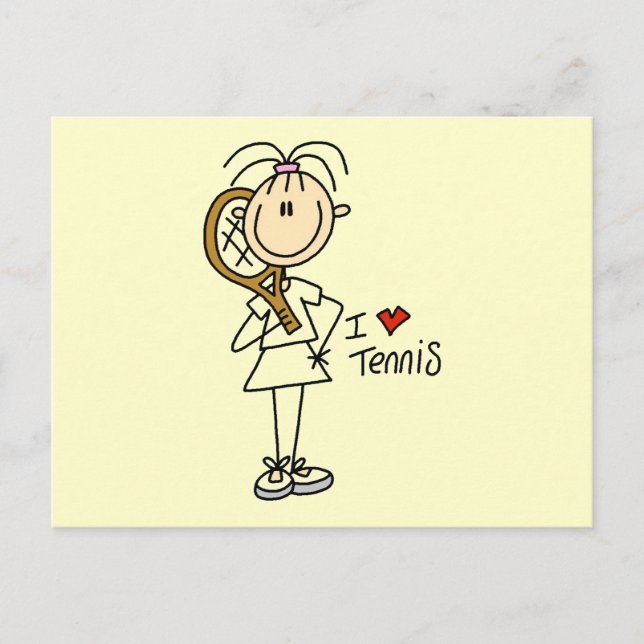 Postal Chica I Love Tennis Tshirts and Gifts (Anverso)