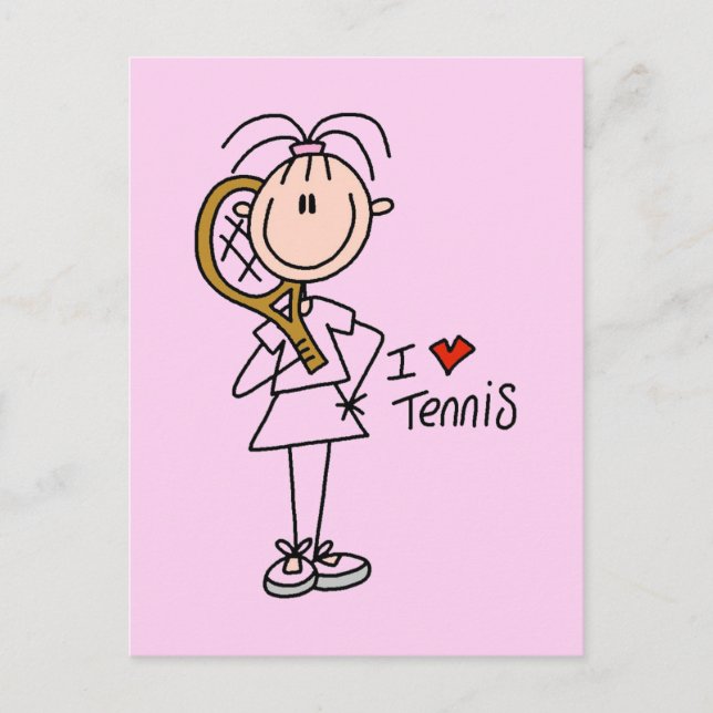 Postal Chica I Love Tennis Tshirts and Gifts (Anverso)