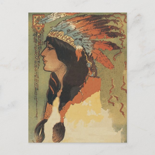 Postal Chica indio vintage (Anverso)