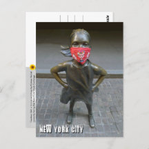 Chica intrépido con máscara bordada, NYC - V posta