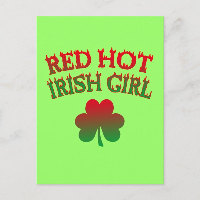 Postal Chica irlandés rojo caliente (Anverso)