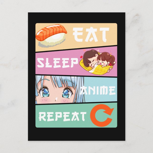 Postal Chica japonés de historietas manga anime (Anverso)