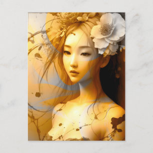 Postal Chica japonés penoso