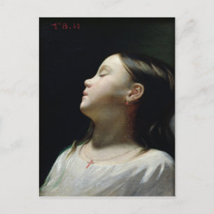 Postal Chica joven durmiendo, 1852