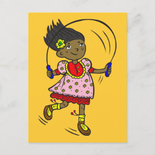 Postal Chica Jumping Rope