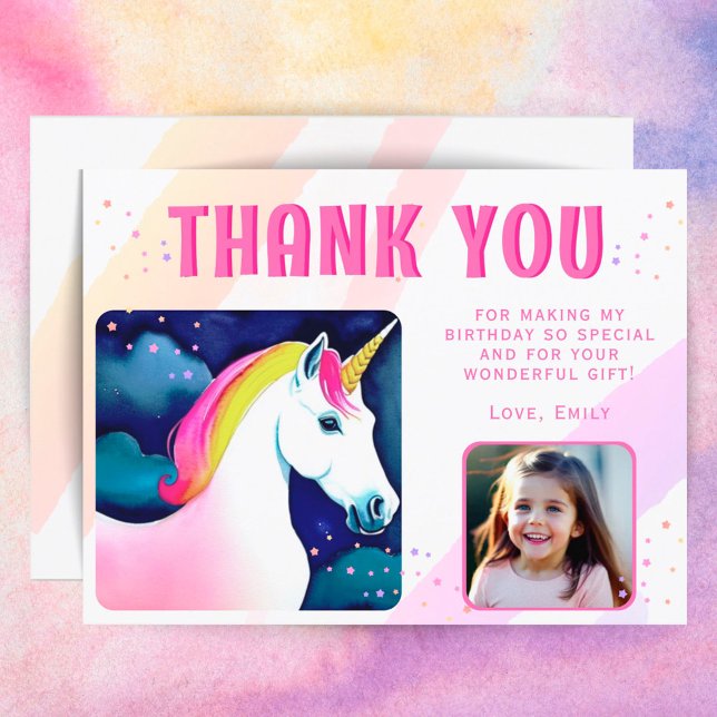 Postal Chica mágico de Unicornio, foto de cumpleaños (Subido por el creador)