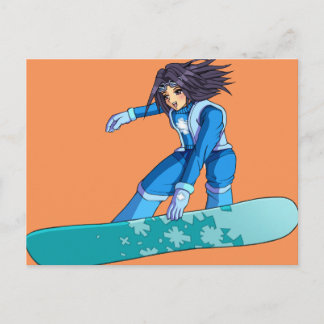 Postal Chica Manga Snowboarder