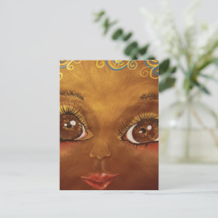 Postal chica marrón lindo