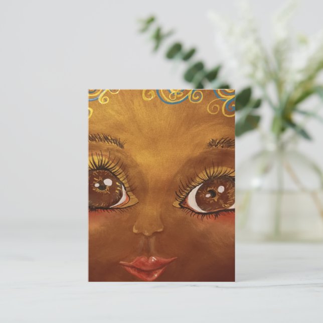 Postal chica marrón lindo (Anverso de pie)