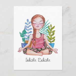 Postal Chica Mediador Con Plantas