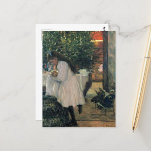 Postal Chica navideño de vacaciones y arte de cosecha inf