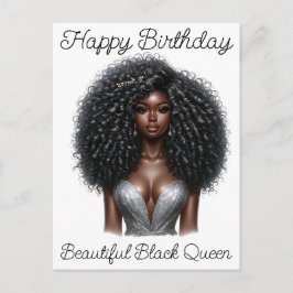 Postal Chica negra cumpleaños mágico Sista Melanin mujer