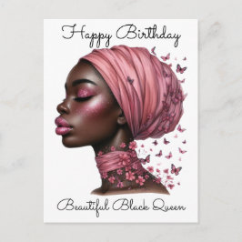 Postal Chica negra cumpleaños mágico Sista Melanin mujer