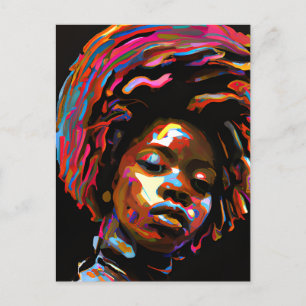 Postal Chica negra cumpleaños mágico Sista Melanin mujer