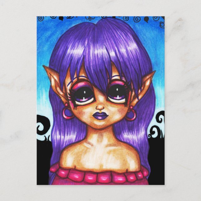 Postal Chica original de Fantasy Gypsy Elf (Anverso)