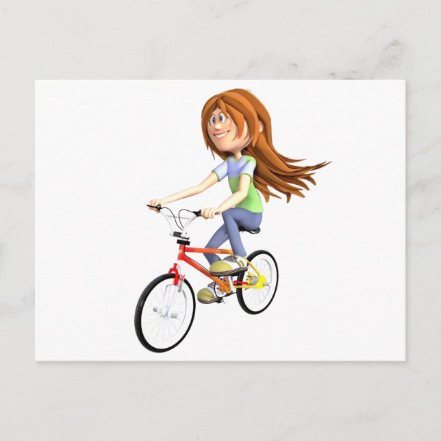 Postal Chica personalizado En Bicicleta (Anverso)