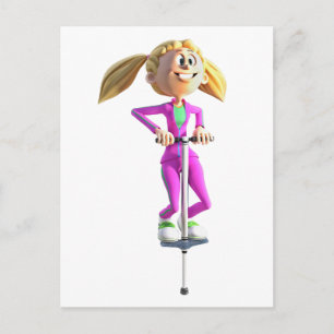 Postal Chica personalizado en un palo de pogo