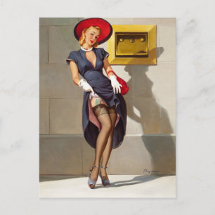 Postal Chica Pin-Up Retro