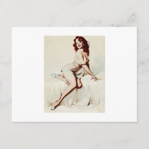 Postal Chica pin-up vintage