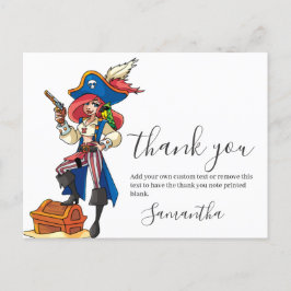 Postal Chica pirata Gracias Postcard