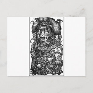 Postal Chica pirata zombie
