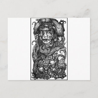 Postal Chica pirata zombie