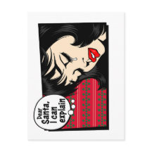 Chica Pop Art de Navidad Santa puedo explicar