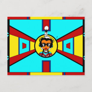 Postal Chica Powwow - Diseño de Beadwork