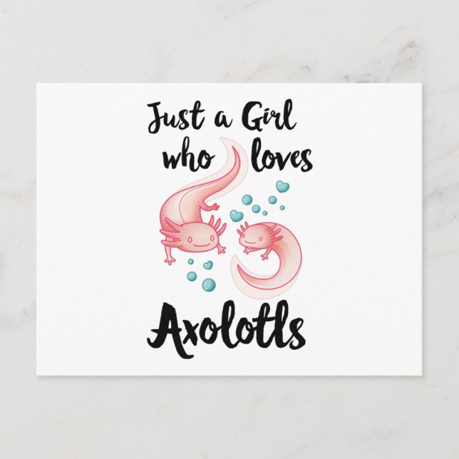 Postal Chica que ama a Axolotls Cute Axolotl Gift Mujeres (Anverso)