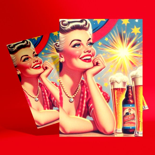 Postal Chica Retro Beer (Subido por el creador)