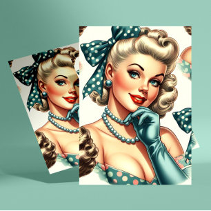 Postal Chica Retro Clásica Monada