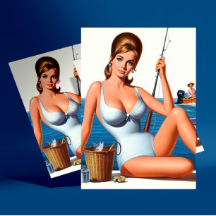 Postal Chica Retro de la Pesca