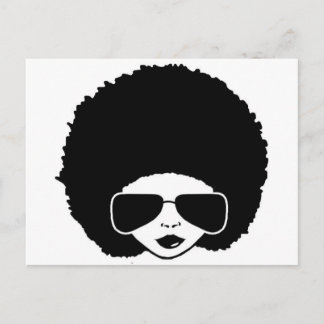 Postal chica retro del Afro