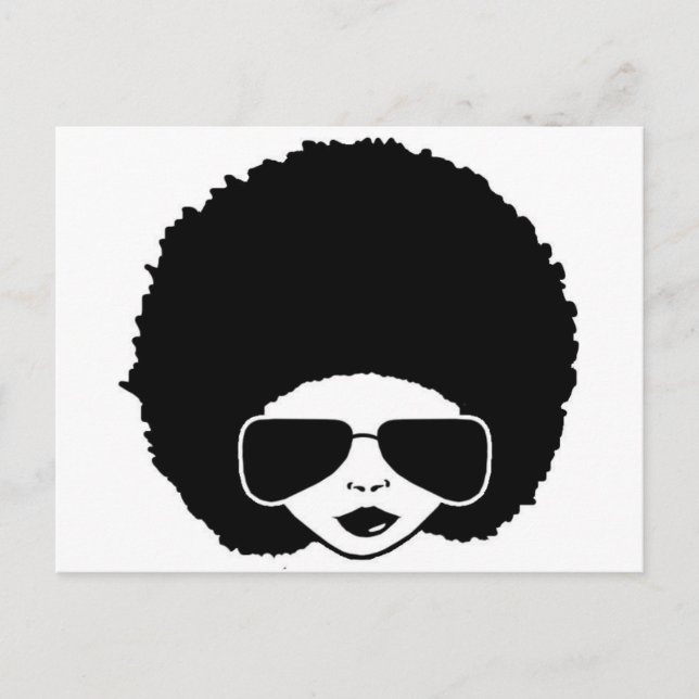 Postal chica retro del Afro (Anverso)