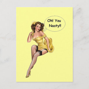Postal Chica retro divertido vintage OhYou Nasty