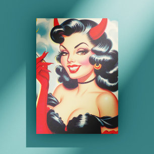 Postal Chica Retro Endiablada