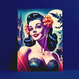 Postal Chica Retro Halloween