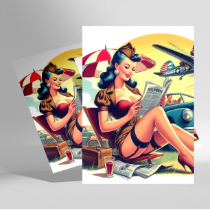 Postal Chica Retro Piloto