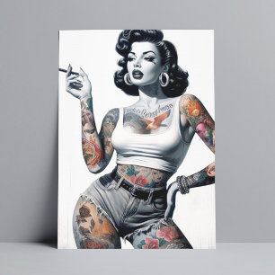 Postal Chica retro tattooed