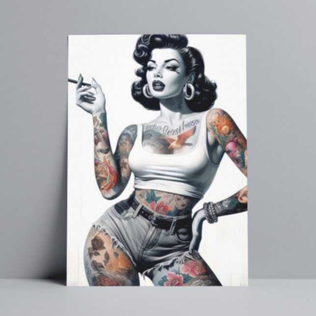 Postal Chica retro tattooed (Subido por el creador)