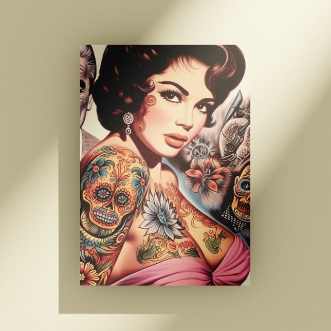 Postal Chica Retro Tatuada (Subido por el creador)