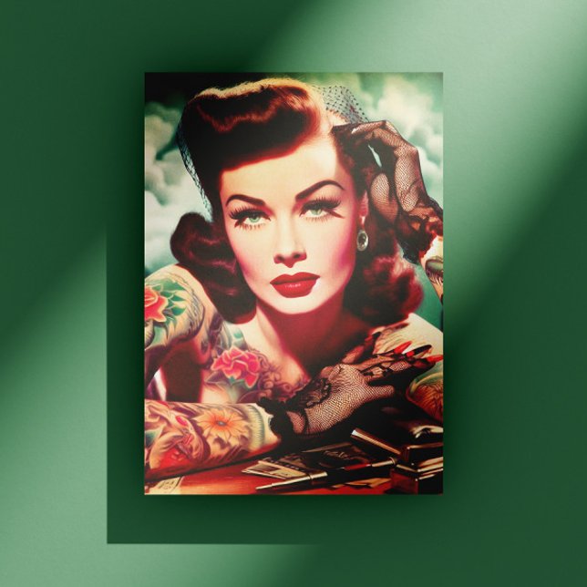 Postal Chica Retro Tatuada (Subido por el creador)
