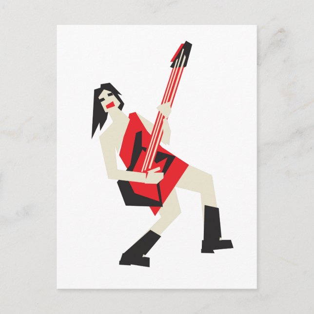 Postal chica rock me (Anverso)