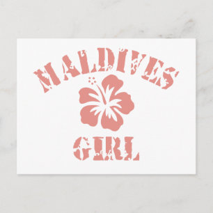 Postal Chica Rosa de Maldivas
