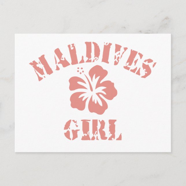 Postal Chica Rosa de Maldivas (Anverso)