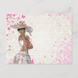 Postal Chica rosa de verano