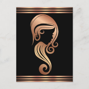 Postal Chica Rosa Oro Chic Belleza Cabello Maquillaje Sal